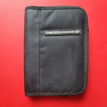 Game Boy Advance SP Carry Travel Case Black Leather Spine Nintendo OEM A... - $18.67
