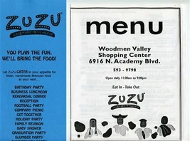 ZUZU Hand Made Mexican Food Menu and Catering Brochure Colorado Springs ... - £14.24 GBP