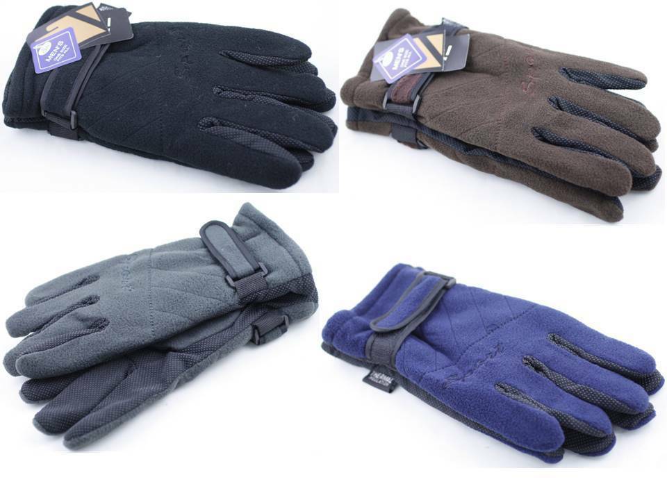 G9374M:1 Pair Men&#39;s NON-SLIP Grabber Palms Fleece Sport Ski Work Driving... - $5.49