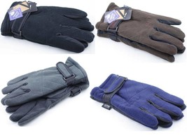G9374M:1 Pair Men&#39;s NON-SLIP Grabber Palms Fleece Sport Ski Work Driving Gloves - £4.31 GBP
