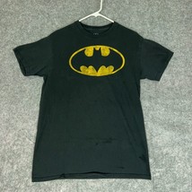 Batman Mens Shirt Medium Black Gold DC Comics Movie Logo Tee Graphic Super Hero - £20.10 GBP