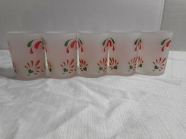 Frosted Glass Juice Glasses SWANKY Tomato Design 3&quot; Tall Tomato Love Set... - £18.07 GBP