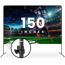 Projector Screen and Stand with Adjustable Height, 150 Inch Indoor &amp; Outdoor Pro - £171.24 GBP