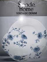 Spode Vintage Denim Floral 16pc WHITE/DENIM Blue Brand New In The Box $160 - £63.06 GBP