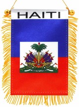 Anley 4 X 6 Inch Haiti Fringy Window Hanging Flag Fringed &amp; Double Sided - £5.51 GBP