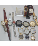 16 Vtg Watches For Parts or Repairs*BENRUS*TIMEX*LUCERNE*NIKE*quartz and... - $39.55