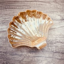 Anchor Hocking Peach Luster Ware Shell Dish Vintage - £10.70 GBP