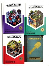 4PK Minecraft Hardcover Book Guides and Paperback Construction Handbook Mojang - £10.00 GBP