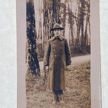 RPPC WWI  US Army Soldier Wearing Trench Coat Infantry Doughboy - £15.78 GBP