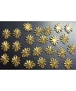 24 Flower link earrings charms pendants 2 loops 15x11mm antique gold pl ... - £2.29 GBP
