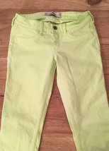 HOLLISTER Skinny Jeggings Jeans 3R Stretch Florescent Highlighter Neon Green - £25.01 GBP