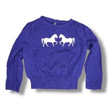 Janie and Jack Horse Sweater 18-24 months Navy Blue Cotton Wool Blend  - £15.94 GBP