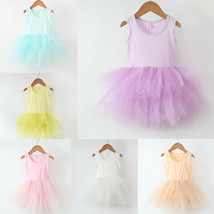 Kid Girl Tutu Dress Children Ballet Dress Above Knee Mini Dresss Summber Clothes - £9.58 GBP