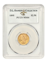 1895 $2.50 PCGS MS64 ex: D.L. Hansen - £3,346.15 GBP