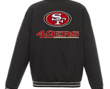 NFL San Francisco 49ers Poly Twill Jacket Black  Embroidered Patch Logos... - £110.08 GBP
