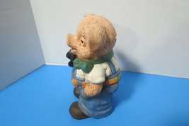 Vintage Ceramic Piggy Bank Old Man Farmer Overalls Pig 8&quot; Tall - £8.65 GBP