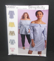 Simplicity Pattern Misses&#39;/Women&#39;s Dress Tunic Top Size 20W-28W D0897 - £5.42 GBP