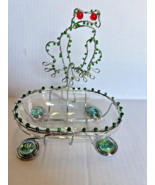 Beadworx glass bead art work retired frog soap dish 6 1/2” x 5” x 4” gre... - $29.99