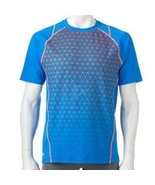 Mens Shirt Short Sleeve Fila Sport Performance Blue Active Top-size L - £10.95 GBP