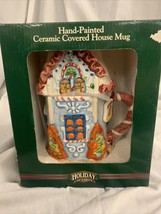 Holiday Seasons Hand Painted Ceramic Covered House Mug Christmas Brand New - £6.69 GBP