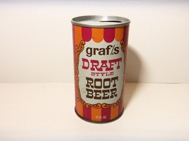 GRAFS DRAFT STYLE ROOT BEER 12 OZ STEEL CAN MILWAUKEE, WISCONSIN VINTAGE - $9.85