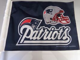 NE Patriots NFL Team Logo (Set of 2) Blue Matching Double Sided Car Flag... - $17.57