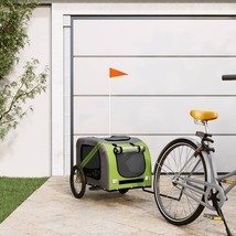 Pet Bike Trailer Green and Grey Oxford Fabric, Iron, PVC Small - $3,458.94 MXN