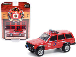1990 Jeep Cherokee Red Reno Fire Department Nevada Fire &amp; Rescue Series 1 1/64 D - £12.98 GBP
