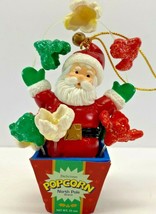 Trim A Home Santa in Popcorn Bucket Christmas Tree Hanging Ornament - £15.56 GBP