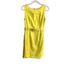 Banana Republic Factory Size 2 Neon Yellow Geometric Print Sheath Dress Belt - £17.15 GBP