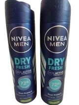 2 Pack - NIVEA Men Dry Fresh 72HR Anti-perspirant Spray, 0% Alcohol/Antibacteria - $24.99