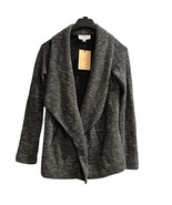 La Ligne Matteo Cardigan Sweater Women M Black Marbled Knit Open Waterfa... - $2,035.86 MXN