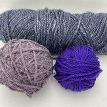 Yarn Mixed Lot of 3 Colors Purple Blue - £3.96 GBP