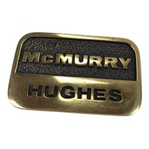 Vintage Belt Buckle Solid Brass McMurry Hughes Blue Bayou Houston Tx Tru... - £15.47 GBP