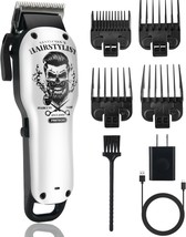 Pritech Professional Hair Clippers: Cordless Hair Haircut Kit With 4 Guide - $40.95