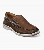 Florsheim men&#39;s lakeside moc toe slip on - extra wide width in BROWN - size 13 - £58.46 GBP