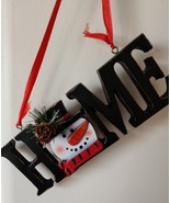Handcrafted ~ HOME ~ Cast Ceramic~ Hanging Ornament Decoration w/SNOWMAN... - €17,12 EUR