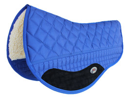 Western Horse Saddle Pad 27X32 Double Back Barrel Fleece Lined Blue 39168 - $69.29