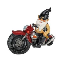 Design Toscano Biker Gnome in Leather Statue  - £49.56 GBP
