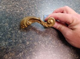 Antique Victorian Architectural Salvage Door Handle Brass Made In Italy - $44.54