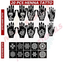 Mehndi Tattoo Stencil Mehndi Design for Hands Set of 20 pc for girls and... - $18.31