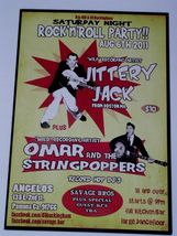 Jittery Jack Concert Promo Card Pomona CA 2011 Rezurex Omar And Stringpo... - $19.99