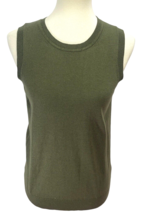 Cabi Women’s Green Pullover Sleeveless Sweater Olive Green Cotton Blend Sz Small - £14.93 GBP
