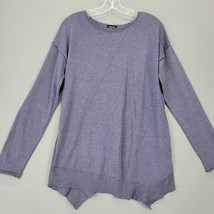 Verve Ami Blue Powder Sweater Preppy Asymmetrical Hem Long Sleeves Womens Size M - $8.10