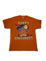 Vintage Basic Editions Mens M Orange Happy Halloween TShirt Short Sleeve - £14.28 GBP