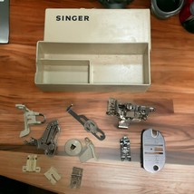 Vintage Singer Sewing Machine Attachments with White Singer Case - $19.79