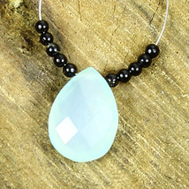 Aqua Onyx Black Spinel Beads Faceted Briolette Natural Jewelry Loose Gemstone - £2.33 GBP