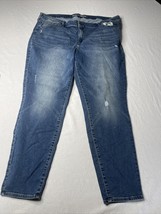 Old Navy Rockstar Mid Rise Distressed Blue Denim Jeans Size 20 skinny st... - £10.98 GBP
