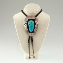 Aaron Chischiligi Navajo Sterling Silver &amp; Turquoise Bolo Tie - £778.26 GBP