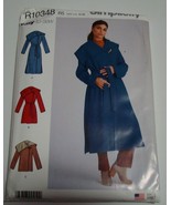 Simplicity R10348 Wrap Coat &amp; Jacket w Oversized Collar SIZE 14-22 UNCUT - $167.36 MXN